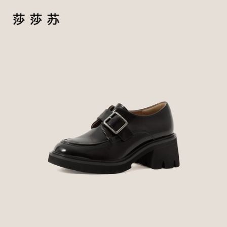 莎莎苏2025年秋季新款厚底通勤百搭一脚蹬皮鞋乐福鞋女ZA65113-42