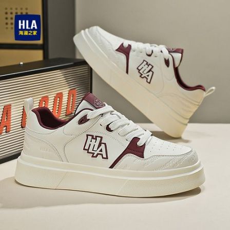 HLA/海澜之家25年秋季新品印花休闲运动软底防滑耐磨增高男鞋板鞋