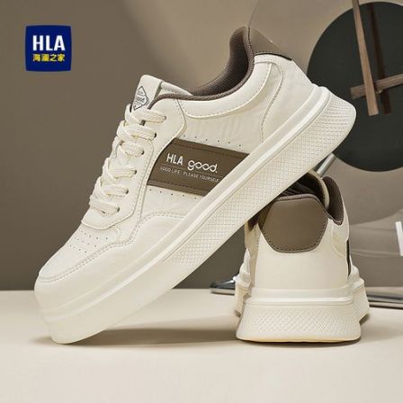 HLA/海澜之家男鞋秋季新款时尚百搭潮流厚底增高拼接休闲板鞋