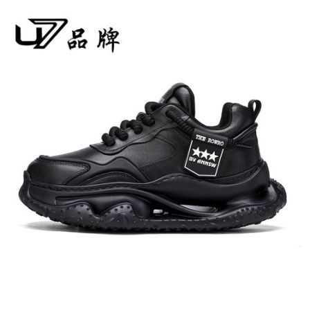 U7品牌男鞋厚底增高休闲鞋新款真皮百搭时尚运动面包鞋