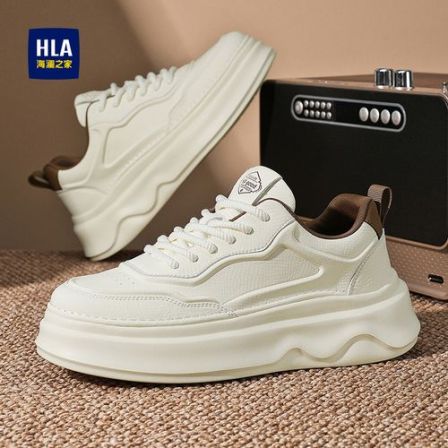 HLA/海澜之家男鞋秋季新款男款时尚百搭潮流厚底增高休闲板鞋