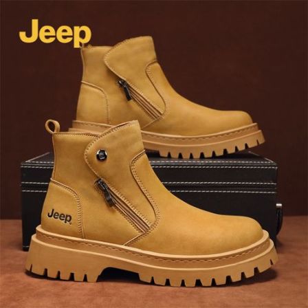 【反季特惠】JEEP吉普真皮秋季2025男款切尔西潮鞋大黄靴户外马丁靴