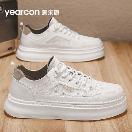 YEARCON/意尔康秋季厚底时尚休闲鞋男白低帮鞋透气鞋子潮鞋4784