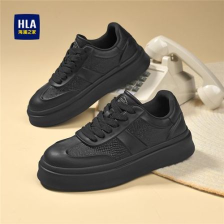 HLA/海澜之家男鞋2025秋季新款百搭厚底运动板鞋舒适潮流休闲鞋