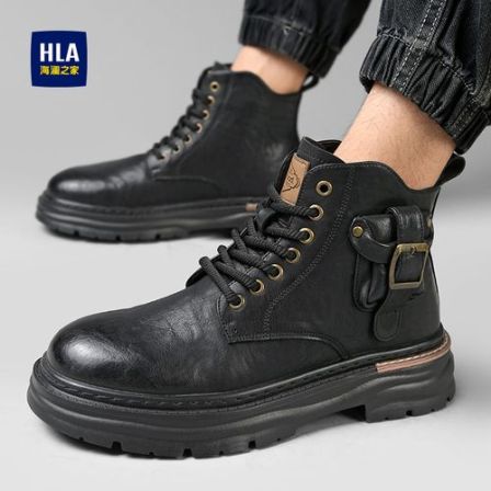 HLA/海澜之家马丁靴2025秋季爆款机车鞋时尚百搭耐磨防滑休闲男鞋