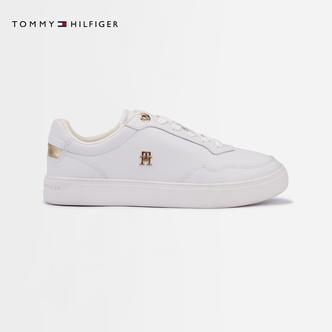 Tommy25新款秋冬女装牛皮革金属字母轻便休闲运动小白鞋板鞋08758