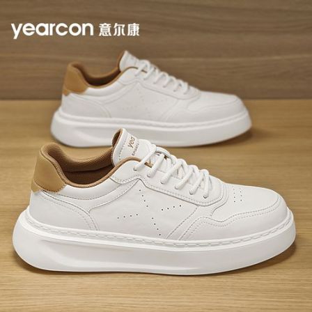 YEARCON/意尔康高级感厚底休闲板鞋男士小白鞋增高运动潮鞋子4851
