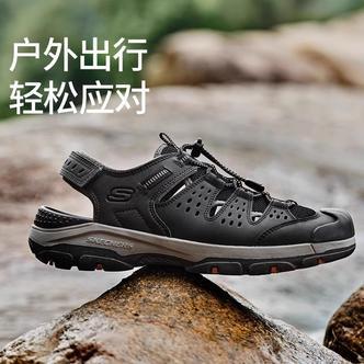 Skechers斯凯奇春季新款男士休闲舒适凉鞋户外沙滩鞋205113