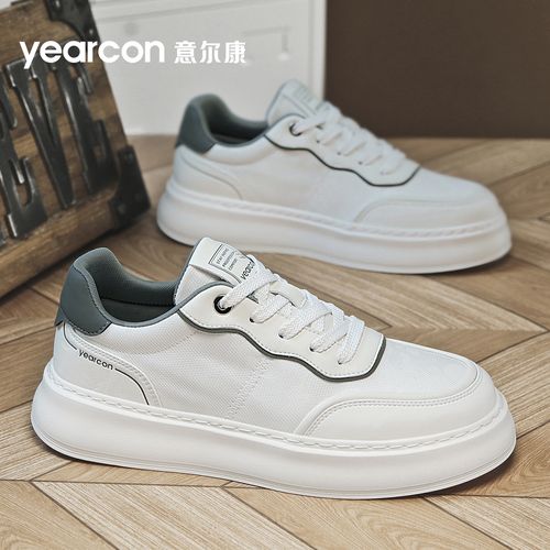 YEARCON/意尔康秋季薄款网面透气百搭小白鞋休闲厚底增高板鞋4799主图