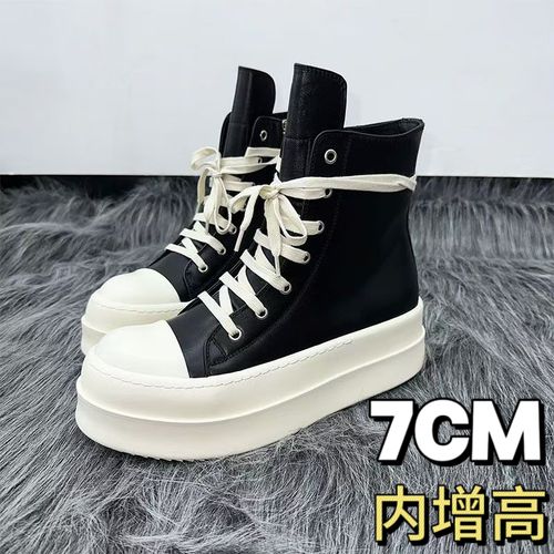 增高休闲高帮鞋ins潮帆厚底布鞋男女同款2024新款增高7CM运动鞋主图