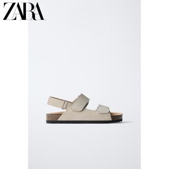 ZARA25春季新款 儿童鞋男童 反绒皮饰层皮革凉鞋 4624530 107