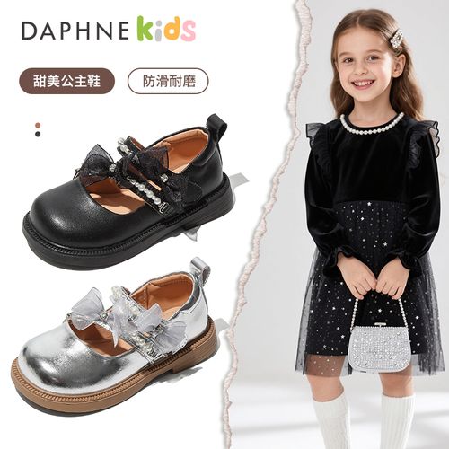 Daphne达芙妮女童鞋子儿童真皮公主鞋春秋新款百搭禽舍软底小皮鞋主图