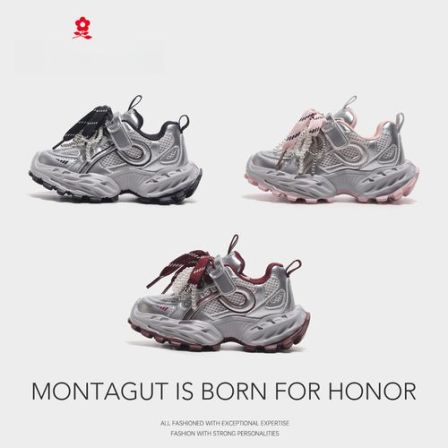 Montagut梦特娇女童鞋子2025秋季新款儿童软底运动鞋BG57317