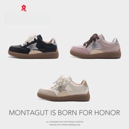 Montagut梦特娇男女童板鞋百搭透气男女童软底时尚防滑BG57058