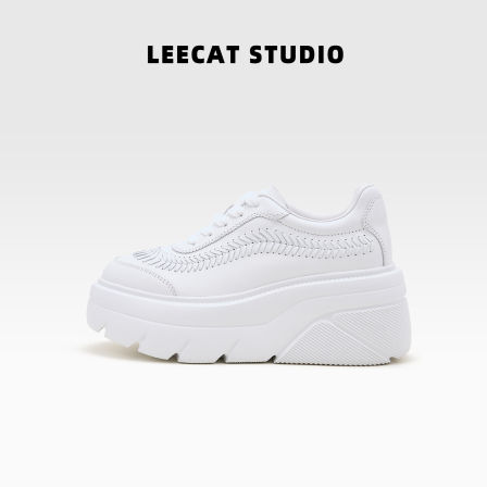 LeeCat Studio | 8cm厚底小白鞋女柔软2025舒适时髦小个子板鞋