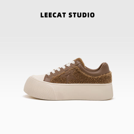 LeeCatStudio | 棕色板鞋女增高4cm百搭2025新款时髦厚底休闲鞋
