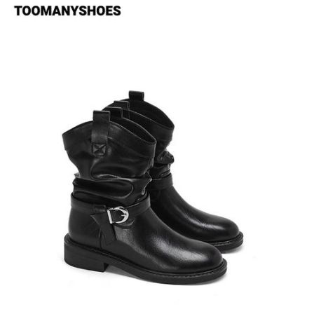 【达人】Toomanyshoes靴子2025秋冬新款自由诗篇厚底短靴骑士靴