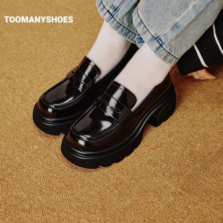 【明星同款】Toomanyshoes女鞋茶歇会英伦复古小皮鞋厚底舒适乐福鞋