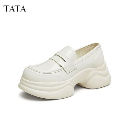 TATA他她小海浪英伦厚底乐福鞋女鞋小皮鞋单鞋秋季新CCJ01CA4