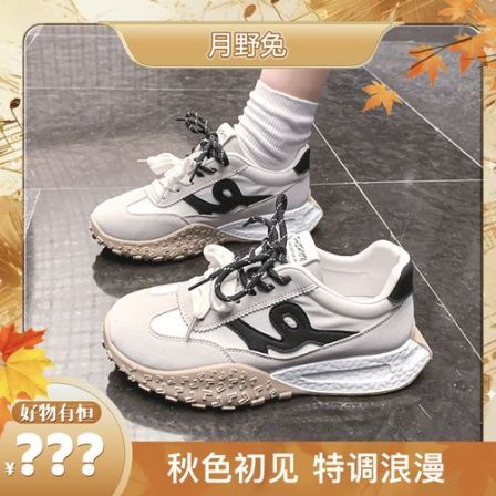 纯色复古港风德训鞋时尚休闲鞋潮鞋老爹鞋秋季新款休闲鞋