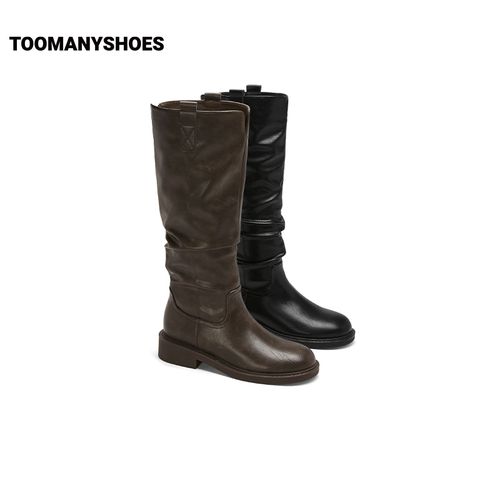 【达人】Toomanyshoes靴子2025秋冬新款骑士夜曲厚底长靴显瘦骑士靴主图