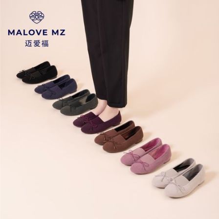 MALOVEMZ蝴蝶结圆头浅口软底女鞋2025年秋季新款休闲百搭单鞋