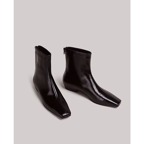 Shoemaker Queen法式气质低跟短靴女中跟方头粗跟瘦瘦靴子主图