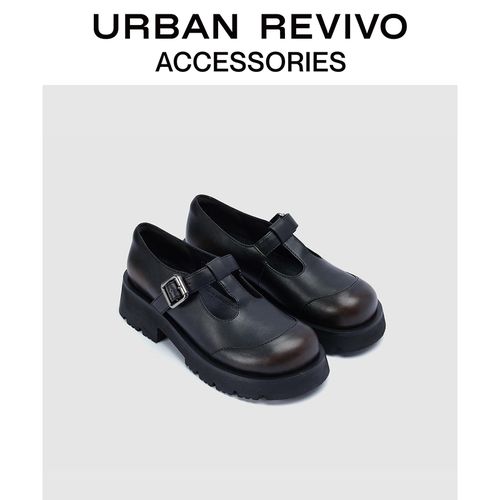URBAN REVIVO2025秋季新款女士复古擦色圆头单鞋UAYS50087主图