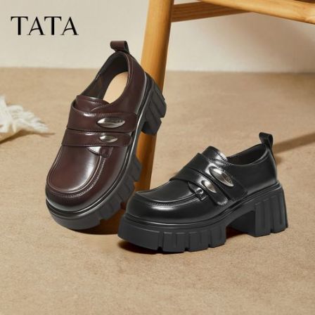 【琥珀流光】TATA他她2025秋时尚简约休闲圆头女乐福鞋新款CHY08CM5