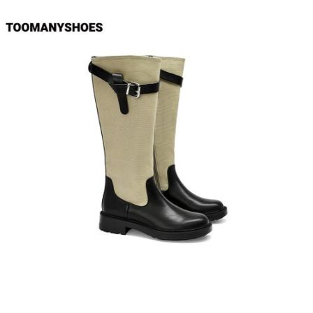 Toomanyshoes靴子25秋冬新款目光锁定曲奇厚底增高长靴显瘦骑士靴