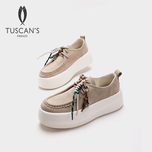 TUSCAN'S秋季琥珀流光风系带时尚休闲鞋女低帮厚底绒面时代双鱼主图
