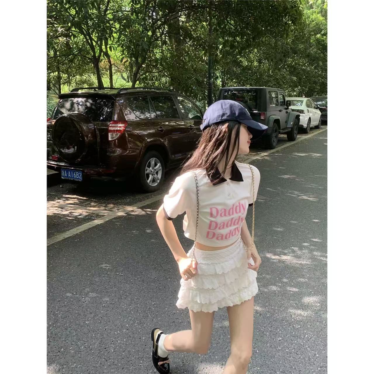 徐秋阳   纯白战神  春季新款百搭时尚休闲显瘦显白短裙9809主图