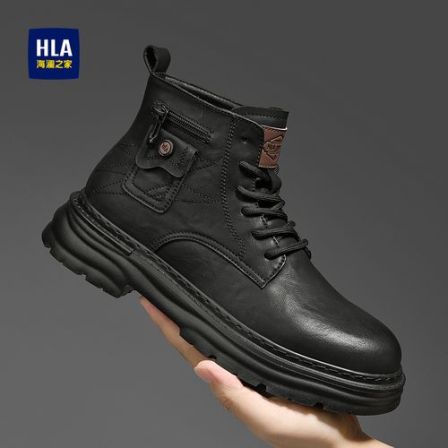 HLA/海澜之家男鞋秋冬新款复古百搭休闲马丁靴男士爆款舒适工装靴