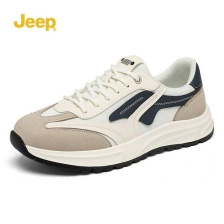 JEEP/吉普男鞋秋季厚底增高运动休闲板鞋男士透气轻便运动阿甘鞋