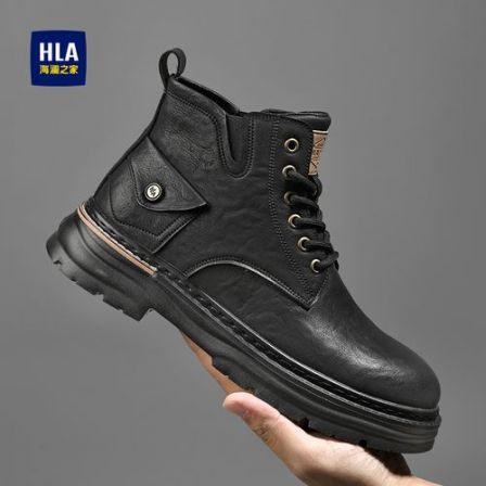 HLA/海澜之家马丁靴秋冬爆款2025新款复古高帮男士户外休闲工装靴