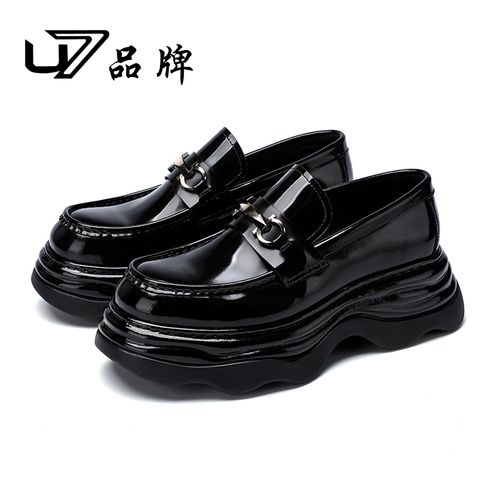 U7品牌男鞋 开边珠牛皮  高端时尚厚底百搭高级感商务休闲皮鞋男主图