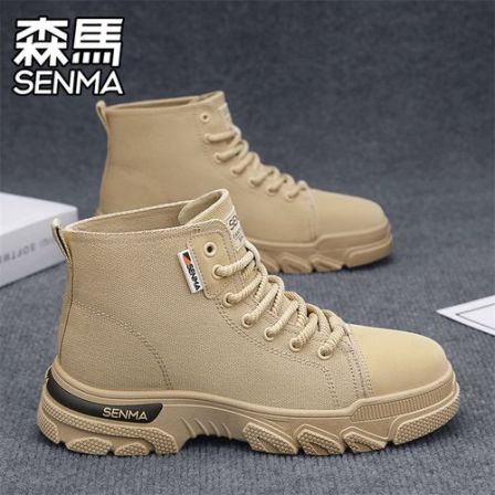 森马高帮马丁靴男士2025年秋季新款复古防滑耐磨户外运动工装潮靴