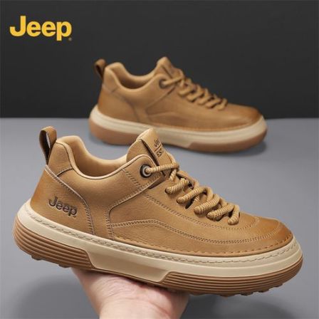 Jeep吉普男鞋2025新款百搭厚底板鞋男简约休闲皮鞋潮流运动鞋优享