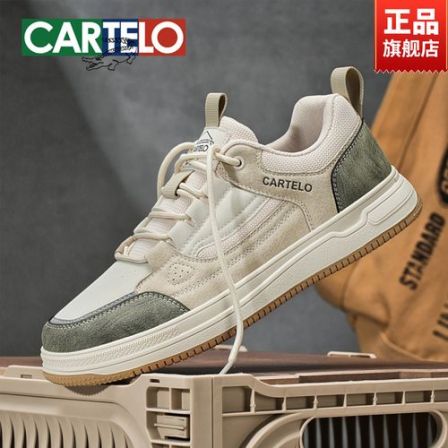 CARTELO/卡帝乐鳄鱼网面男鞋透气薄款休闲板鞋男款鞋秋季运动网鞋