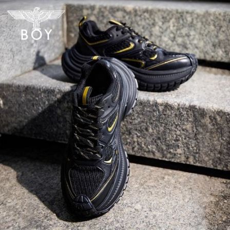 BOYLONDON【极光】25秋季新款情侣透气休闲厚底潮流老爹鞋N79013