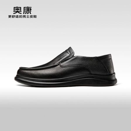 男鞋春秋款商务休闲鞋羊皮软面透气舒适一脚蹬工作皮鞋爸爸鞋