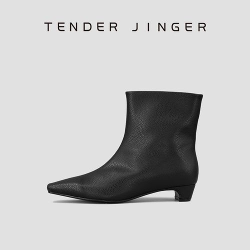 Tender Jinger2025新款女式鹿纹牛皮小短靴ZS1080主图