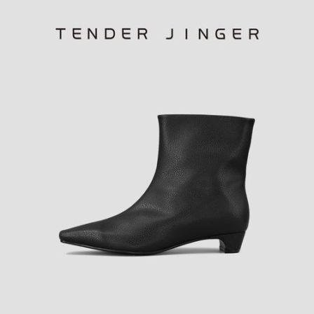 Tender Jinger2025新款女式鹿纹牛皮小短靴ZS1080