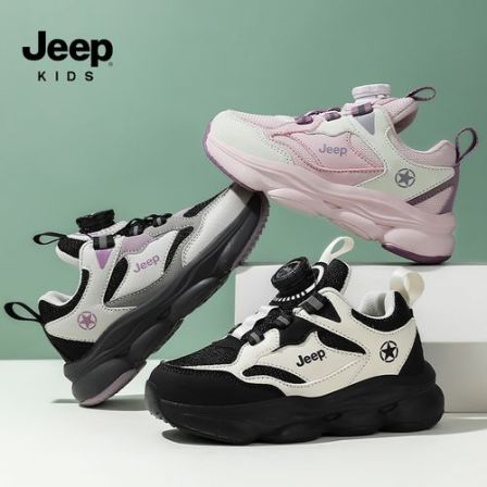 Jeep童鞋2025秋季男童女童网面透气轻便休闲儿童运动鞋 YC70898