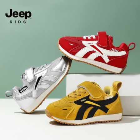 Jeep童鞋2025秋季男女童网面透气休闲百搭儿童户外运动鞋 YC70835