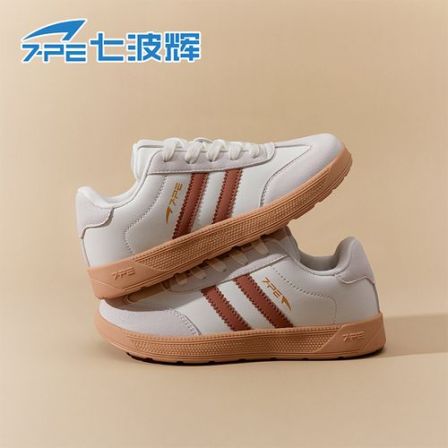 七波辉女童板鞋2025秋季新款儿童皮面防水防滑耐磨清新软底运动鞋