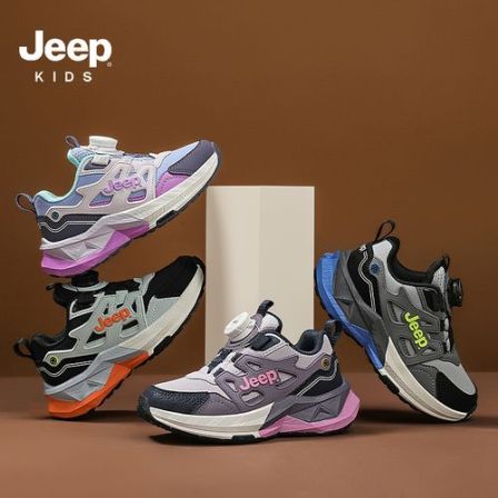 Jeep童鞋2025秋季新款男童女童皮面防水户外运动跑步鞋 PK20210