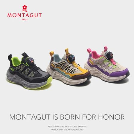 【Montagut梦特娇】2025秋季新款男女童运动鞋皮面户外鞋防水老爹鞋