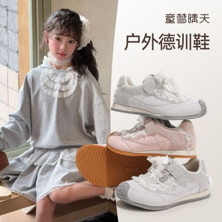 童梦晴天女童运动鞋芭蕾风德训鞋阿甘鞋2025秋季新款透气软底防滑