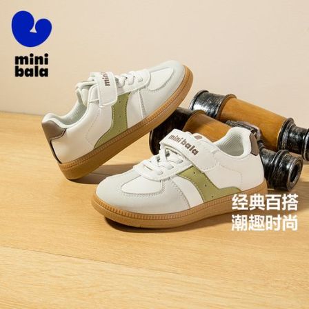 迷你巴拉巴拉儿童德训鞋2025春秋季新款软底防滑休闲板鞋德训鞋